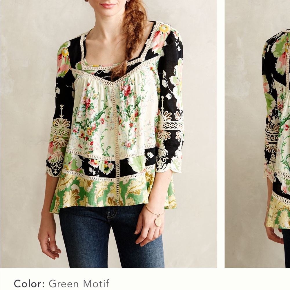 Anthropologie Prateria Peasant Top women’s size 4 excellent condition